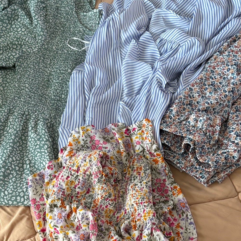 Floral and Striped Dress & Top & Skirt Collection